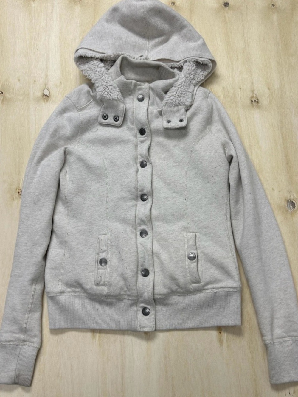Y2K Plush, Super Soft Abercrombie & Fitch Zip/Snap, Hooded Jacket Sz: M